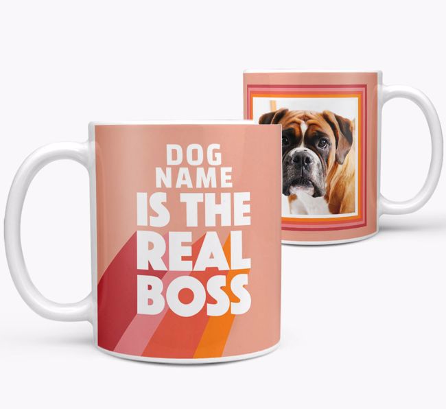 Photo Upload 'Real Boss' - Personalized {breedFullName} Mug